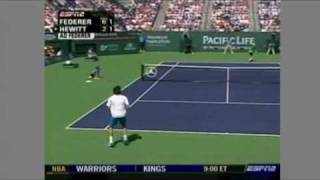 Federer vs Hewitt --- Indian Wells 2005 Incredible Point