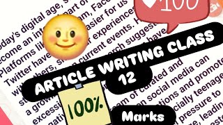 The Article Writing Blueprint: A Class 12th Guide to Success! #english #class12