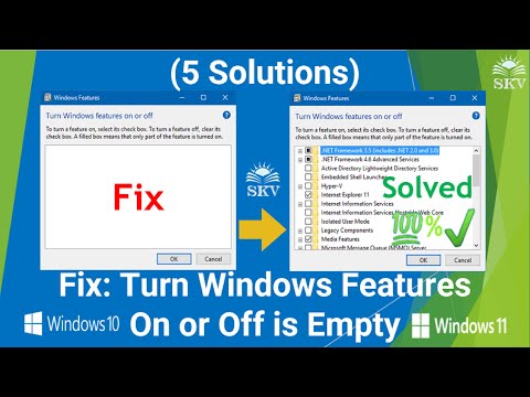 Why are my Windows features blank?