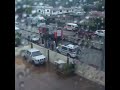 citizen captures the moment a fireman gets shocked from high tension wires.