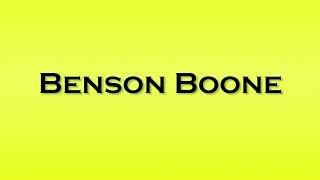 Pronunciation of Benson Boone