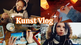 Entspannter KUNST Vlog Winter Bilder malen Weihnachtsgeschenk