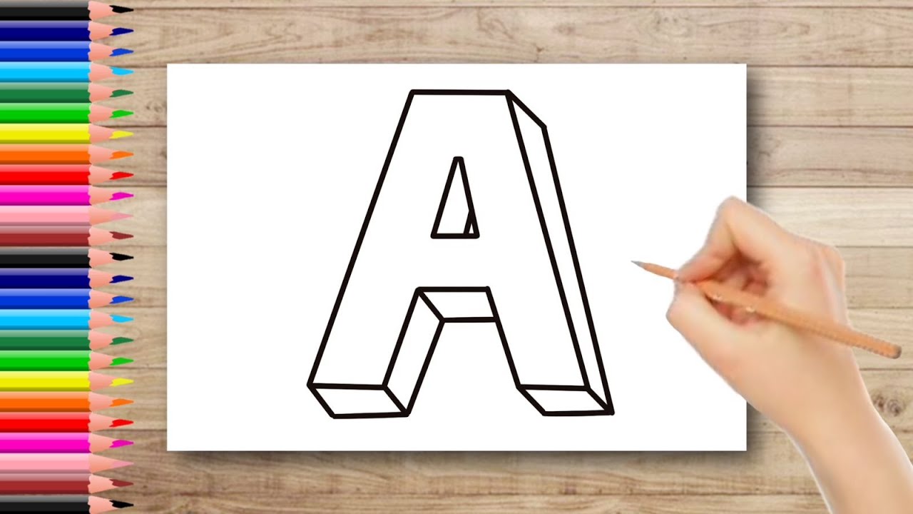 3d Letter A Drawing Youtube
