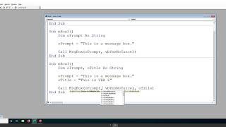 VBA 6 - Msgbox and Inputbox