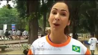 A apresentadora dos canais ESPN, Juliana Veiga, é professora da Caravana por um dia