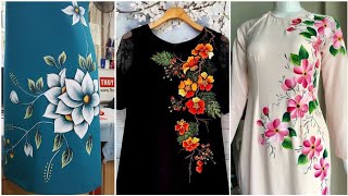 Hand painted Kurti/Kameez  design||Hand painting dress design idea 2021