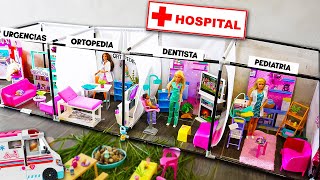 HAGO un HOSPITAL para BARBIE con SALA DE URGENCIAS, DENTISTA, PEDIATRIA y MÁS