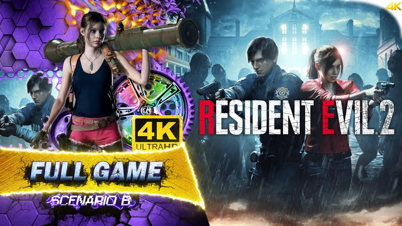 Resident Evil 2 Remake Claire Scenario B Full Game | Minigun & Rocket ...