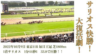 【現地映像4K】毎日王冠2022 〜サリオスが圧倒的レコードタイム1.44.1で圧勝！〜