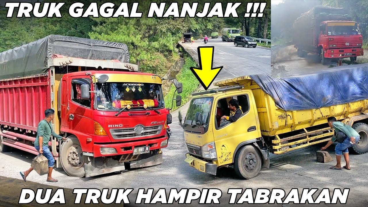 Detik Detik Truk Kelelahan Gagal Melewati Tanjakan Panjang, 2 Truk ...