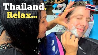 💈LADY BARBER TIN CLEANS ME UP! Pattaya, Thailand 🇹🇭 (Unintentional ASMR)