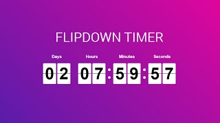 how to create flip countdown clock with javascript and css3 | Flipdown js