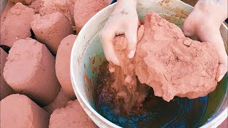 super dusty creamy melting red dirt wholecrush in water bucket+paste pour on floor🤤💯