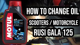 how to change oil motorcycle rusi gala 125