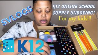 School supply unboxing with k12 online for my 4th , 6th, and 7th grader!