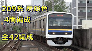 【全42編成】千葉支社 209系 房総色  4両編成 （C401～C442編成）