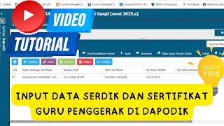 Cara Input Data PPG (Sertifikasi Pendidik) dan Sertifikat Guru Penggerak pada Dapodik