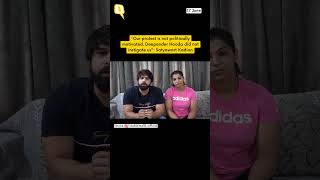 'Wrestlers Protest Not Political, No Role of Congress': Sakshi Malik and Satyawart Kadian | #shorts