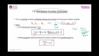 Distribution Function Technique to Find The Probability Density Function of a New Random Variable