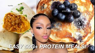 Healthy \u0026 High Protein Meal Prep | 50G+ Protein Per Day!