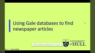 Using Gale databases to find newspaper articles