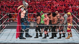 WWE 2K19 Giant Thor vs WWE Superstars!