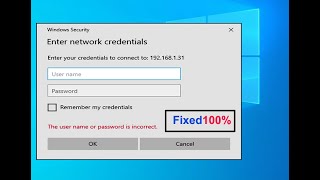Fix Enter Network Credentials Error On Windows 10/11 | How to Fix enter network Credentials