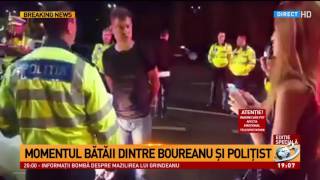 Imagini cu momentul bătăii dintre Boureanu şi poliţist