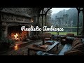 🌧🔥 Rainy Day in Scottish Castle | Cozy Fireplace & Gentle Rain Ambience | No Ads