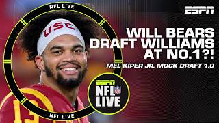 The Bears select Caleb Williams at No. 1 overall on Mel Kiper Jr.'s Mock Draft 1.0 | NFL Live