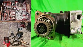 TATA 4923 wabco air compressor, 80mm piston sleeve reboring. #workshop #repair