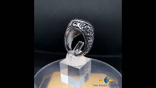 Natural Yemeni Aqeeq Ring , Handcrafted Artisan Ring , Agate Ring For Men , Hand Engraving Art Ring