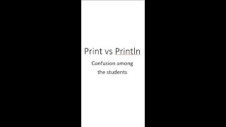 Print vs Println in Java