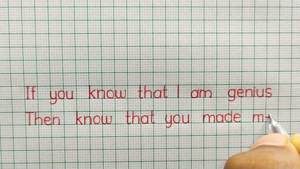Simple English Handwriting Practice Youtube