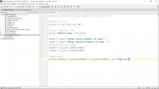 Swapping elements in list - Python Programming