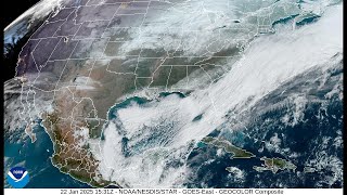 January 20-24, 2025 4 Kilometer Resolution GeoColor Satellite Imagery Animation