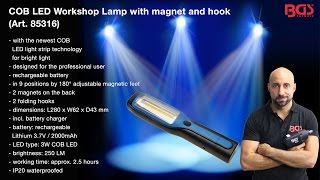 Tutorial: COB LED Workshop Lamp with Magnet and Hook (Item# 85316)