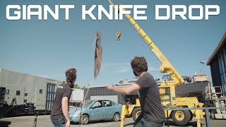 DROPPING A GIANT KNIFE ON A CAR (Behind The Scenes)