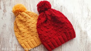 Gorro de lana tejido a dos agujas paso a paso