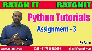 Python tutorials | Assignment Part - 3|By Ratan Sir