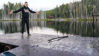 Парк Бобрового Периода. Плот на озере. Бобр 4K