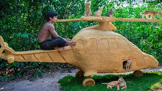 Build New Style Mud Helicopter For Homless Cats