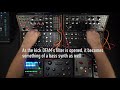 wild jam with moog subharmonicon mother 32 dfam x 2 zoia euroburo ua starlight valco kgb fuzz