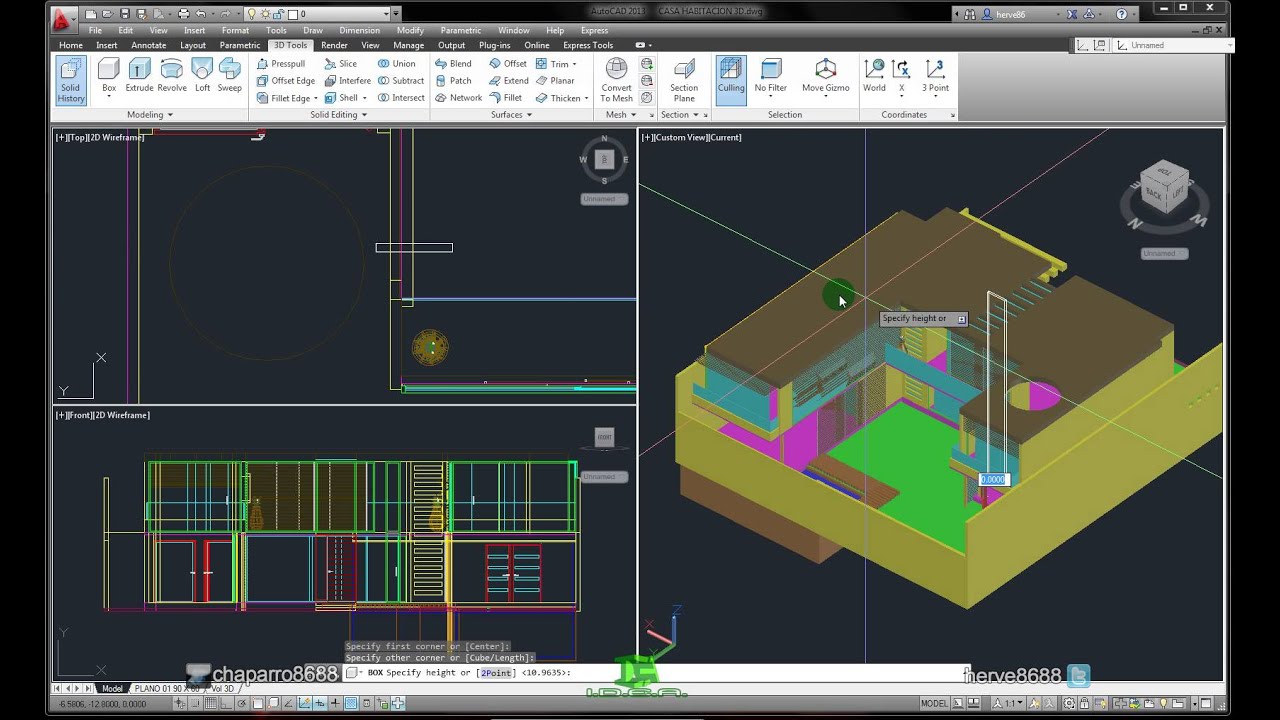 AutoCAD 2013 - Vistas De Elementos 3D En Layout Modificados - YouTube