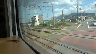 JR鹿児島本線  車窓  折尾駅～黒崎駅（883系ソニック特急）折尾駅、新高架ホーム移設・完成後」