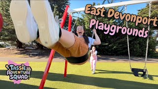 Chloe and Monty visit the playgrounds of East Devonport, Tasmania