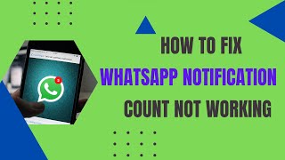 How to Fix WhatsApp Notification Count Not Working