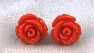 Coral Earrings | Vintage Coral Jewelry Set