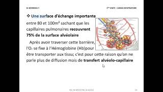 ÉCHANGES GAZEUX ALVEOLO-CAPILLAIRES