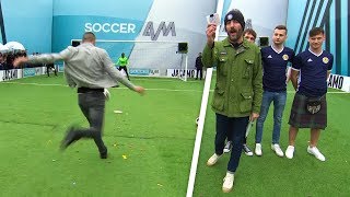Scotland fans and Conor Coady take on the Soccer AM Volley Challenge! 💥